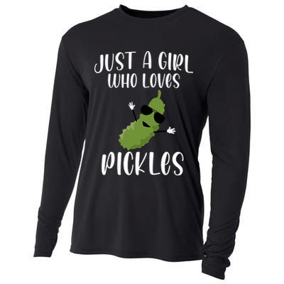 Funny Just A Girl Who Loves Pickles Gift Pickle Gift Cooling Performance Long Sleeve Crew