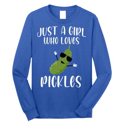 Funny Just A Girl Who Loves Pickles Gift Pickle Gift Long Sleeve Shirt