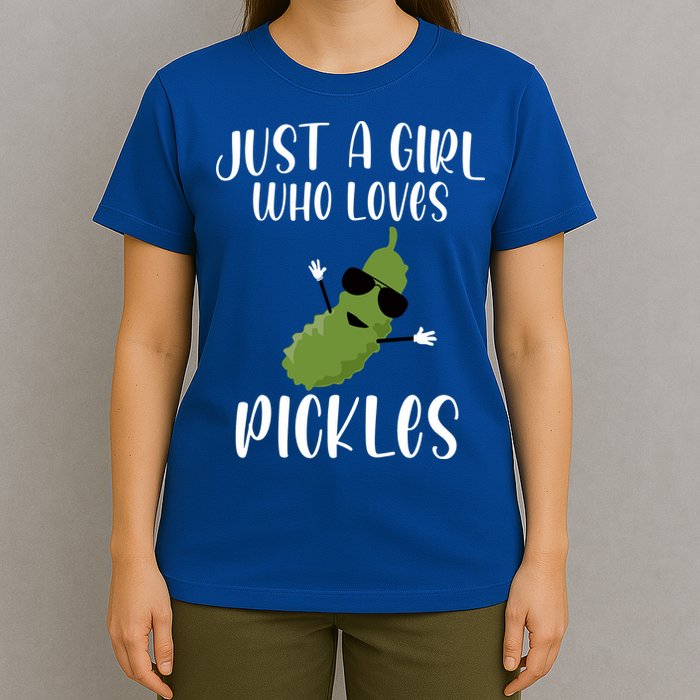 Funny Just A Girl Who Loves Pickles Gift Pickle Gift T-Shirt