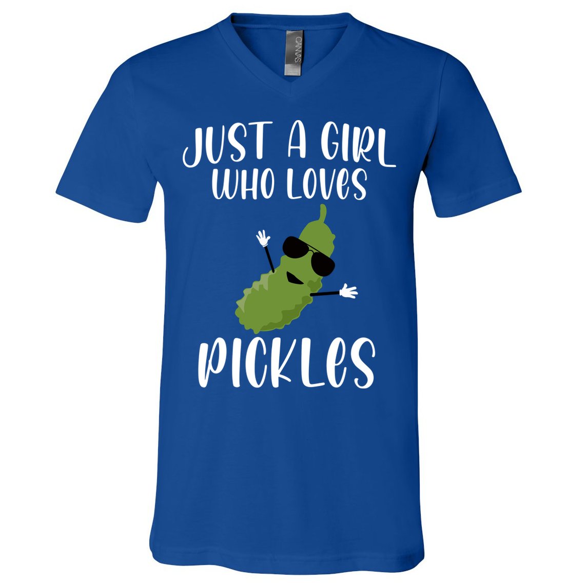 Funny Just A Girl Who Loves Pickles Gift Pickle Gift V-Neck T-Shirt