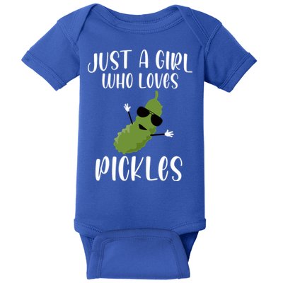 Funny Just A Girl Who Loves Pickles Gift Pickle Gift Baby Bodysuit