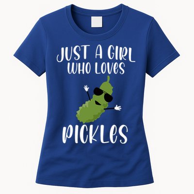 Funny Just A Girl Who Loves Pickles Gift Pickle Gift Womens T-Shirt