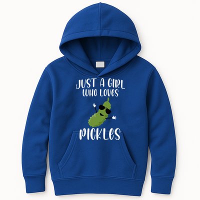 Funny Just A Girl Who Loves Pickles Gift Pickle Gift Kids Hoodie