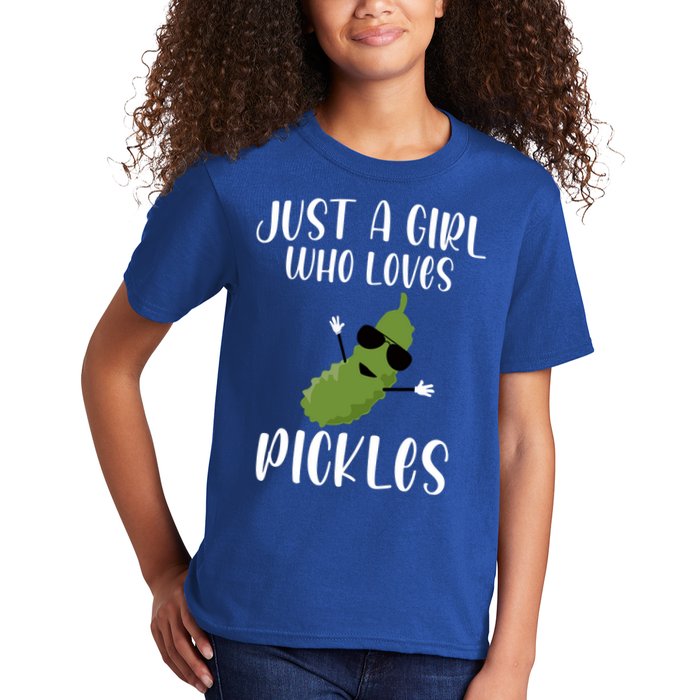 Funny Just A Girl Who Loves Pickles Gift Pickle Gift Kids T-Shirt