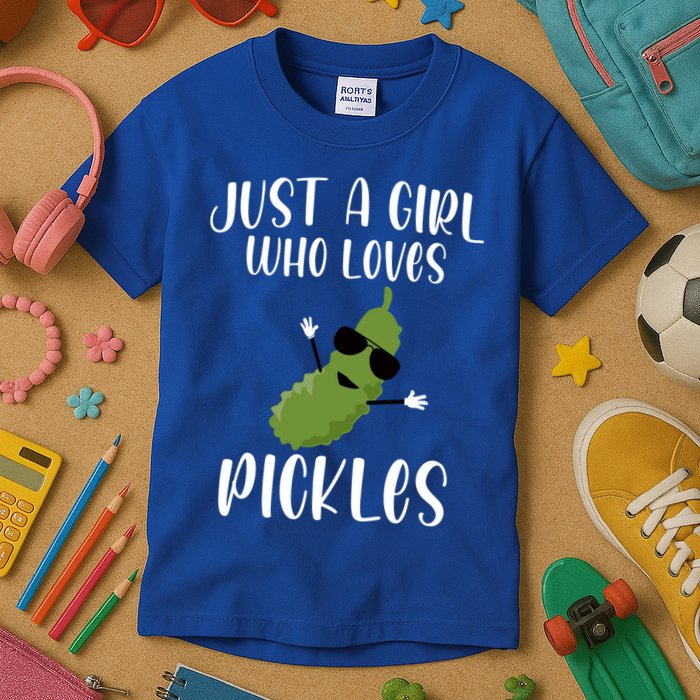 Funny Just A Girl Who Loves Pickles Gift Pickle Gift Kids T-Shirt