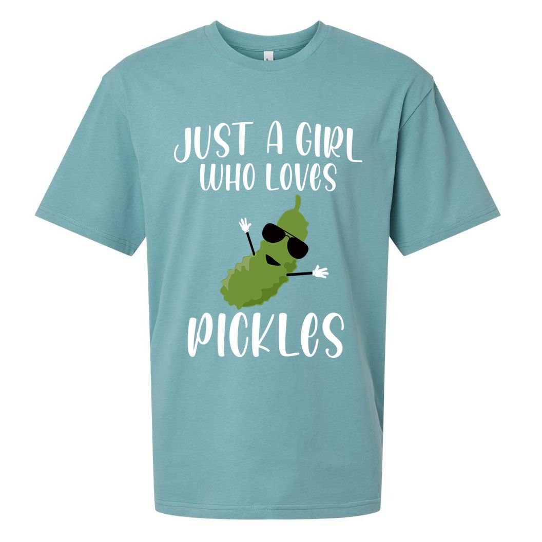 Funny Just A Girl Who Loves Pickles Gift Pickle Gift Sueded Cloud Jersey T-Shirt