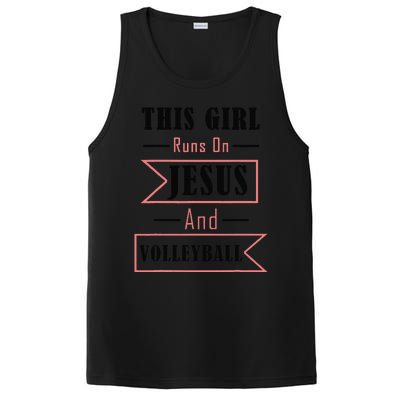 Funny Jesus And Volleyball Christian Sports Quote Women PosiCharge Competitor Tank