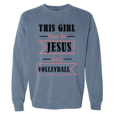 Funny Jesus And Volleyball Christian Sports Quote Women Garment-Dyed Sweatshirt