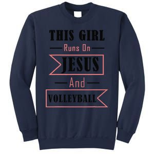 Funny Jesus And Volleyball Christian Sports Quote Women Sweatshirt