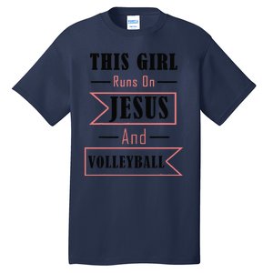 Funny Jesus And Volleyball Christian Sports Quote Women Tall T-Shirt