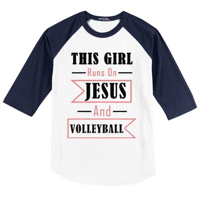 Funny Jesus And Volleyball Christian Sports Quote Women Baseball Sleeve Shirt