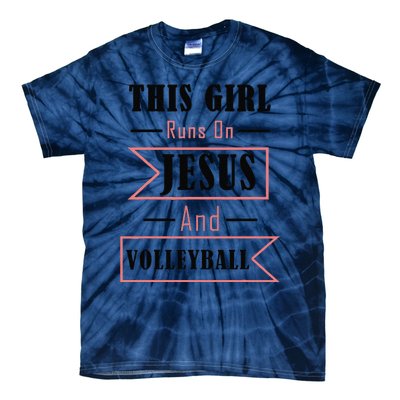 Funny Jesus And Volleyball Christian Sports Quote Women Tie-Dye T-Shirt