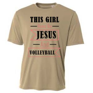 Funny Jesus And Volleyball Christian Sports Quote Women Cooling Performance Crew T-Shirt