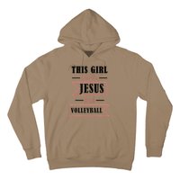 Funny Jesus And Volleyball Christian Sports Quote Women Hoodie