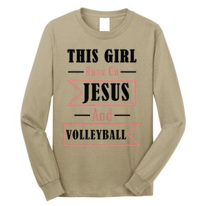 Funny Jesus And Volleyball Christian Sports Quote Women Long Sleeve Shirt