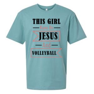 Funny Jesus And Volleyball Christian Sports Quote Women Sueded Cloud Jersey T-Shirt