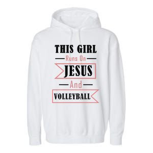 Funny Jesus And Volleyball Christian Sports Quote Women Garment-Dyed Fleece Hoodie