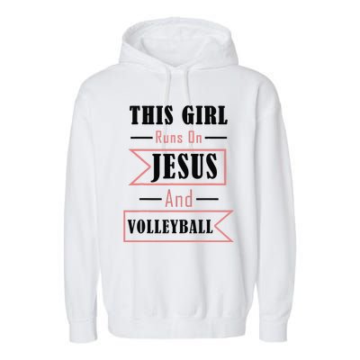 Funny Jesus And Volleyball Christian Sports Quote Women Garment-Dyed Fleece Hoodie