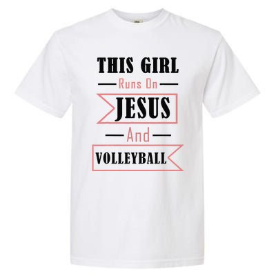 Funny Jesus And Volleyball Christian Sports Quote Women Garment-Dyed Heavyweight T-Shirt