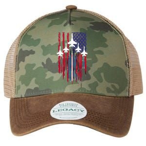 Fighter Jet Airplane American Flag Patriotic Legacy Tie Dye Trucker Hat