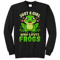 Frog Just A Girl Who Loves Frogs Funny Frog Lover Gift Sweatshirt