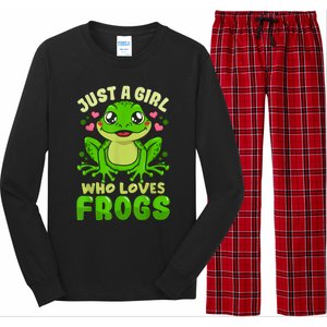 Frog Just A Girl Who Loves Frogs Funny Frog Lover Gift Long Sleeve Pajama Set