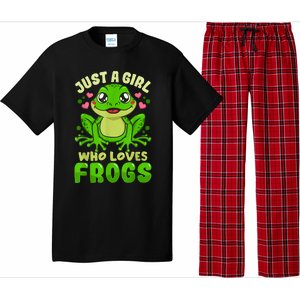 Frog Just A Girl Who Loves Frogs Funny Frog Lover Gift Pajama Set