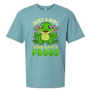 Frog Just A Girl Who Loves Frogs Funny Frog Lover Gift Sueded Cloud Jersey T-Shirt