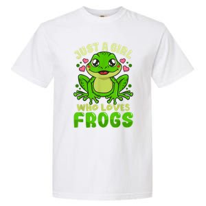 Frog Just A Girl Who Loves Frogs Funny Frog Lover Gift Garment-Dyed Heavyweight T-Shirt