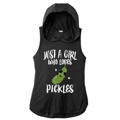 Funny Just A Girl Who Loves Pickles Gift Pickle Gift Ladies PosiCharge Tri-Blend Wicking Draft Hoodie Tank