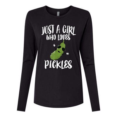 Funny Just A Girl Who Loves Pickles Gift Pickle Gift Womens Cotton Relaxed Long Sleeve T-Shirt