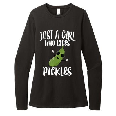 Funny Just A Girl Who Loves Pickles Gift Pickle Gift Womens CVC Long Sleeve Shirt