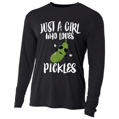 Funny Just A Girl Who Loves Pickles Gift Pickle Gift Cooling Performance Long Sleeve Crew