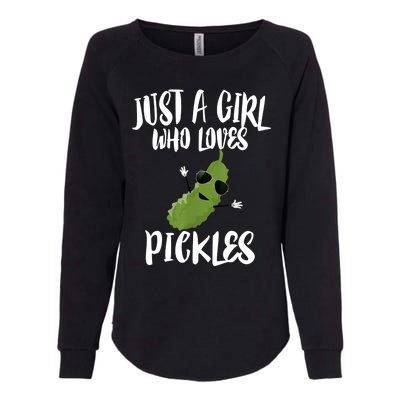 Funny Just A Girl Who Loves Pickles Gift Pickle Gift Womens California Wash Sweatshirt