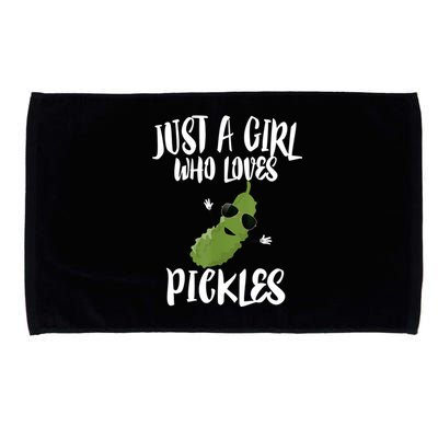 Funny Just A Girl Who Loves Pickles Gift Pickle Gift Microfiber Hand Towel