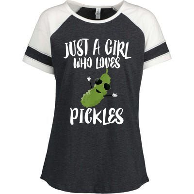 Funny Just A Girl Who Loves Pickles Gift Pickle Gift Enza Ladies Jersey Colorblock Tee