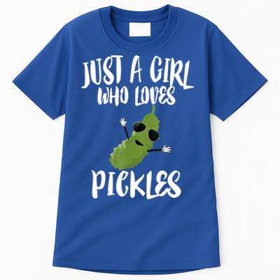 Funny Just A Girl Who Loves Pickles Gift Pickle Gift Tall T-Shirt