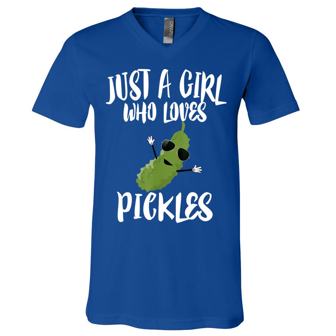 Funny Just A Girl Who Loves Pickles Gift Pickle Gift V-Neck T-Shirt