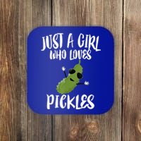 Funny Just A Girl Who Loves Pickles Gift Pickle Gift Coaster