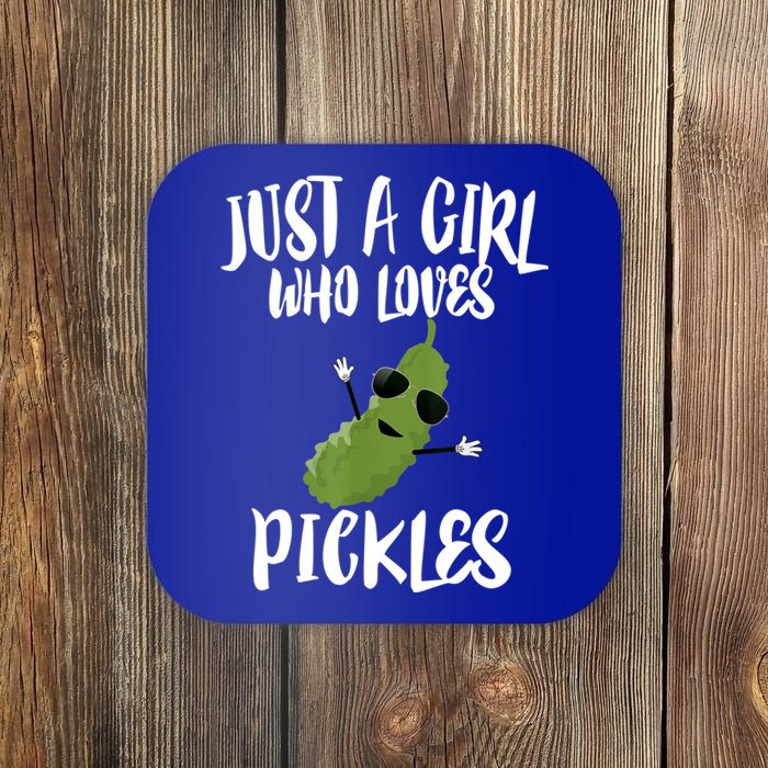 Funny Just A Girl Who Loves Pickles Gift Pickle Gift Coaster