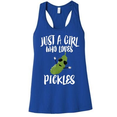 Funny Just A Girl Who Loves Pickles Gift Pickle Gift Women's Racerback Tank