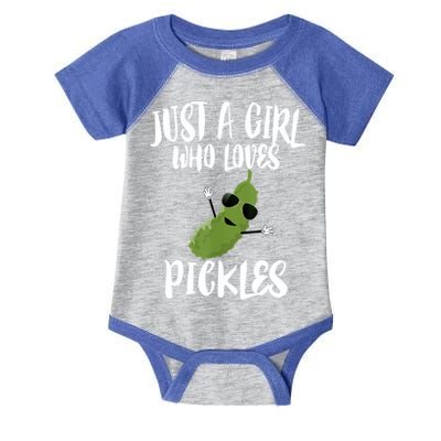 Funny Just A Girl Who Loves Pickles Gift Pickle Gift Infant Baby Jersey Bodysuit