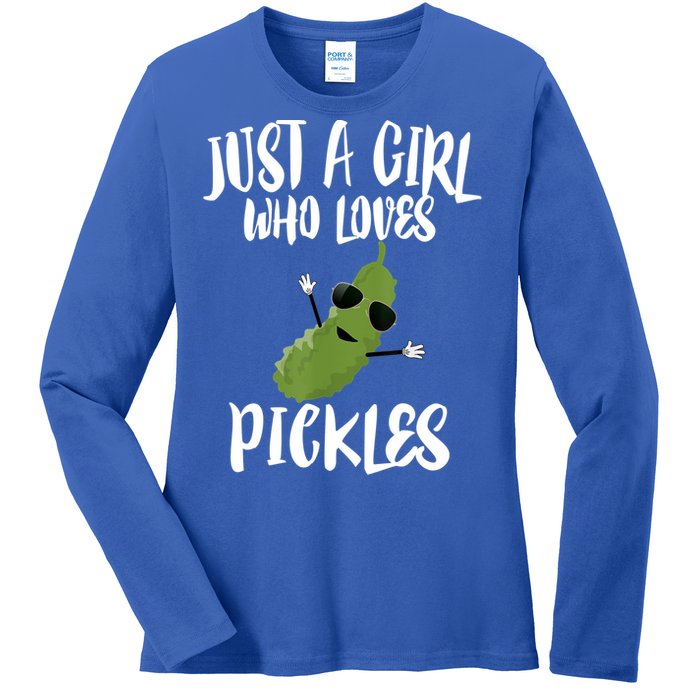 Funny Just A Girl Who Loves Pickles Gift Pickle Gift Ladies Long Sleeve Shirt