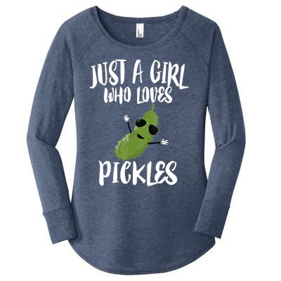 Funny Just A Girl Who Loves Pickles Gift Pickle Gift Women's Perfect Tri Tunic Long Sleeve Shirt