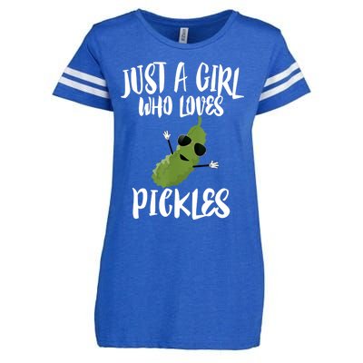 Funny Just A Girl Who Loves Pickles Gift Pickle Gift Enza Ladies Jersey Football T-Shirt