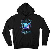 Funny Just A Girlss Who Loves Dragons Galaxy Space Dragon Cute Girlss Hoodie