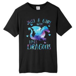 Funny Just A Girlss Who Loves Dragons Galaxy Space Dragon Cute Girlss Tall Fusion ChromaSoft Performance T-Shirt