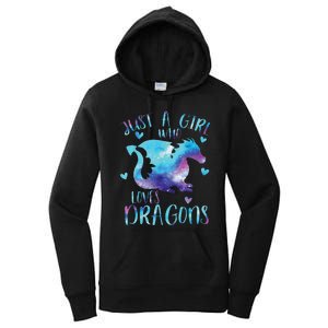 Funny Just A Girlss Who Loves Dragons Galaxy Space Dragon Cute Girlss Women's Pullover Hoodie