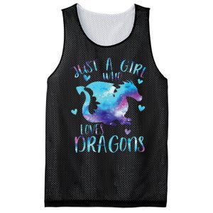 Funny Just A Girlss Who Loves Dragons Galaxy Space Dragon Cute Girlss Mesh Reversible Basketball Jersey Tank