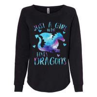 Funny Just A Girlss Who Loves Dragons Galaxy Space Dragon Cute Girlss Womens California Wash Sweatshirt